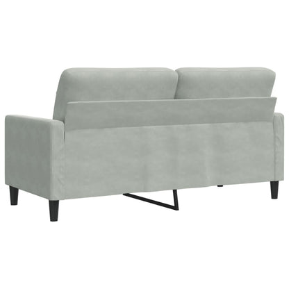 Sofá de 2 lugares 140 cm veludo cinza-claro