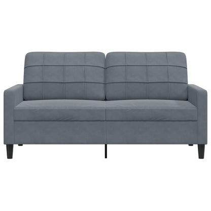 Sofá de 2 lugares 140 cm veludo cinza-escuro