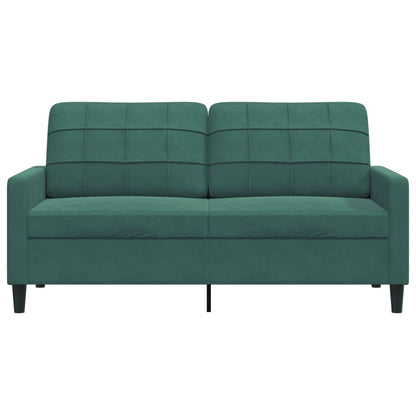 Sofá de 2 lugares 140 cm veludo verde-escuro