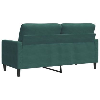 Sofá de 2 lugares 140 cm veludo verde-escuro