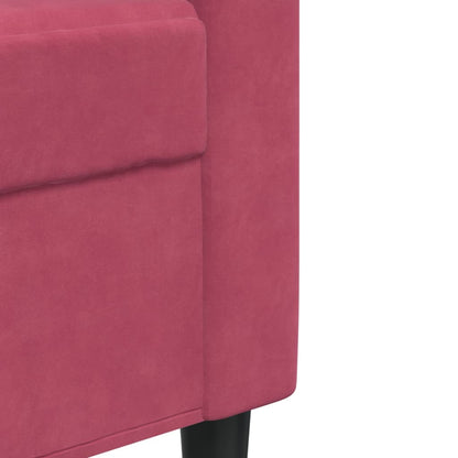 Sofá de 2 lugares veludo 140 cm vermelho tinto