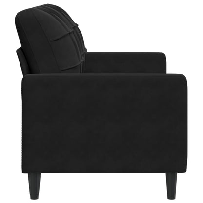 Sofá de 2 lugares veludo 140 cm preto