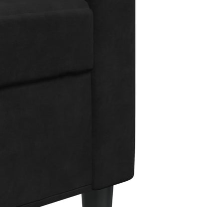 Sofá de 2 lugares veludo 140 cm preto