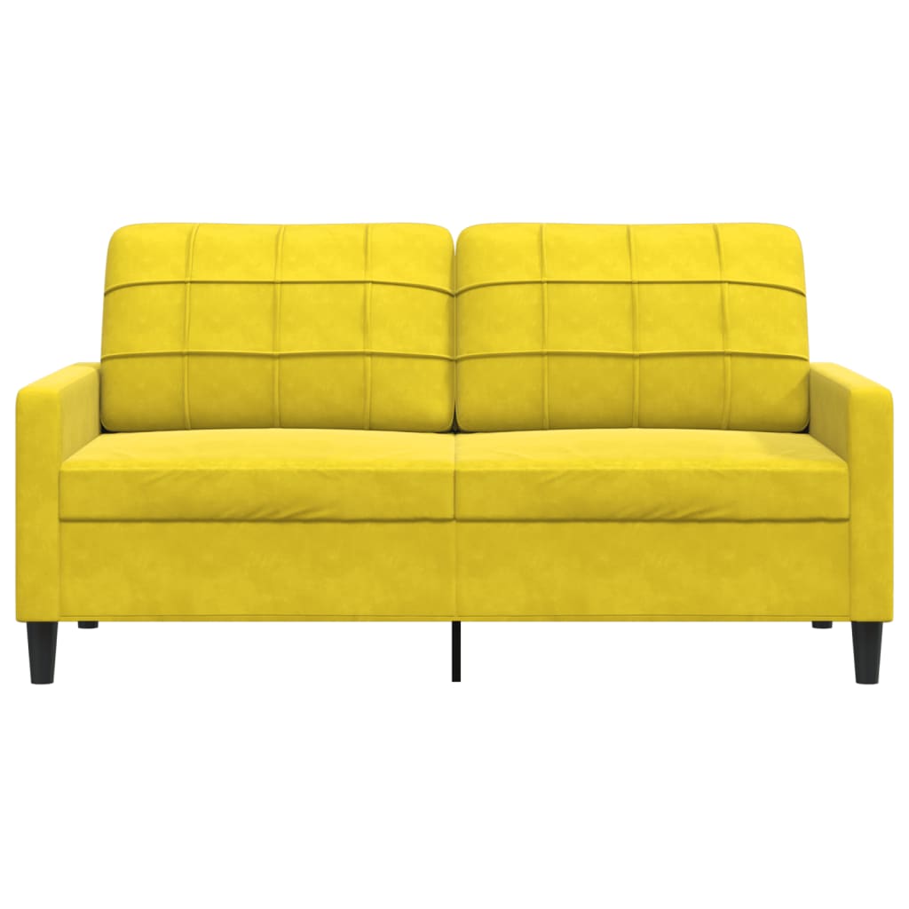 Sofá de 2 lugares veludo 140 cm amarelo