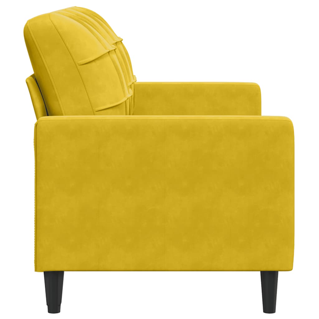 Sofá de 2 lugares veludo 140 cm amarelo