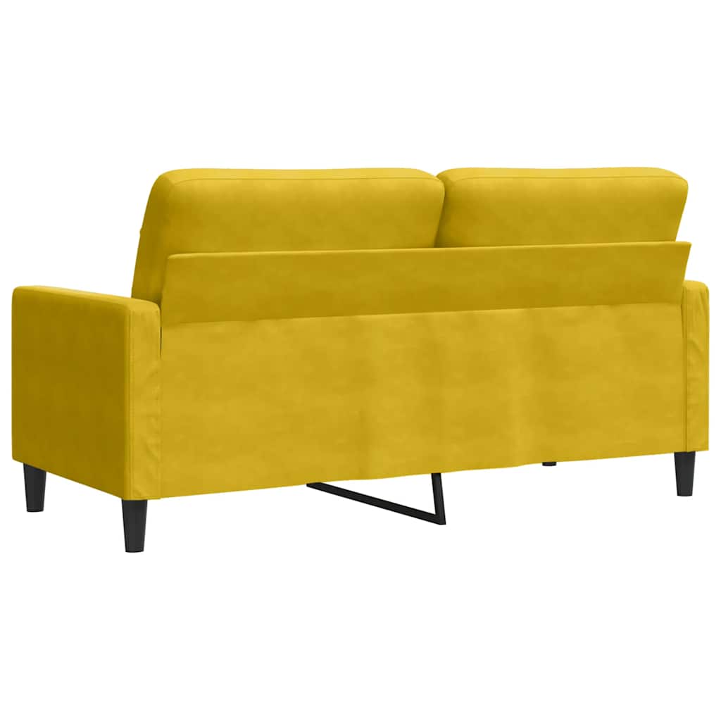 Sofá de 2 lugares veludo 140 cm amarelo
