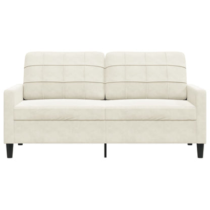 Sofá de 2 lugares veludo 140 cm cor creme