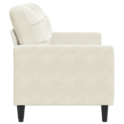 Sofá de 2 lugares veludo 140 cm cor creme