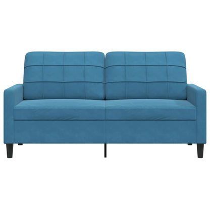 Sofá de 2 lugares veludo 140 cm azul