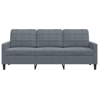Sofá de 3 lugares 180 cm veludo cinza-escuro