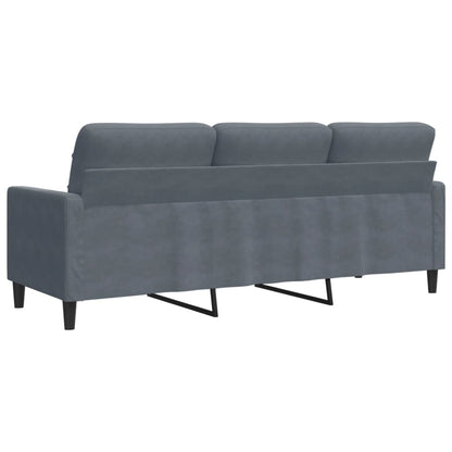 Sofá de 3 lugares 180 cm veludo cinza-escuro