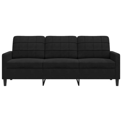 Sofá de 3 lugares 180 cm veludo preto