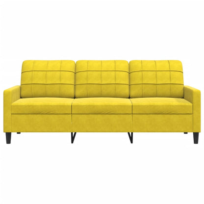 Sofá de 3 lugares 180 cm veludo amarelo
