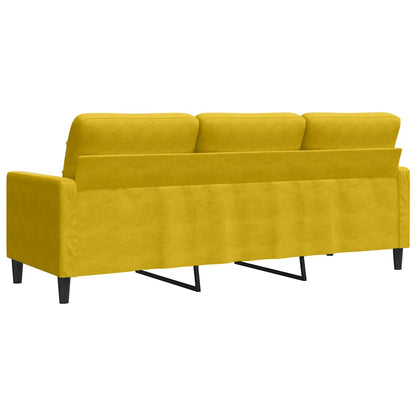 Sofá de 3 lugares 180 cm veludo amarelo