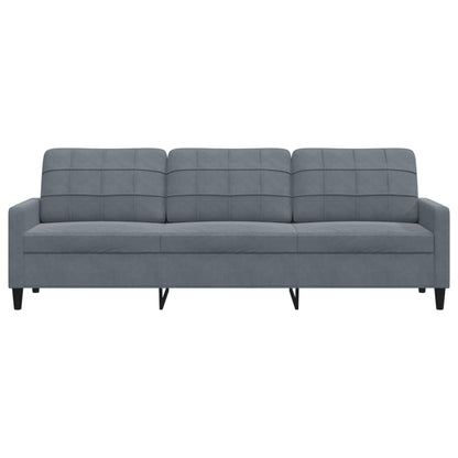 Sofá de 3 lugares 210 cm veludo cinza-escuro