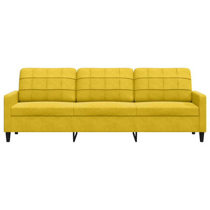Sofá de 3 lugares 210 cm veludo amarelo