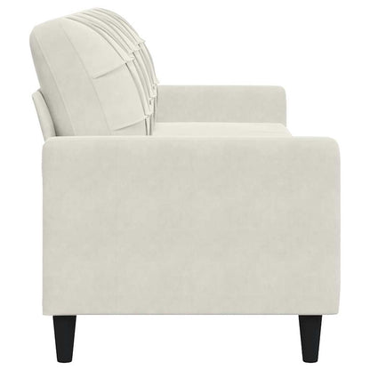 Sofá de 3 lugares 210 cm veludo cor creme