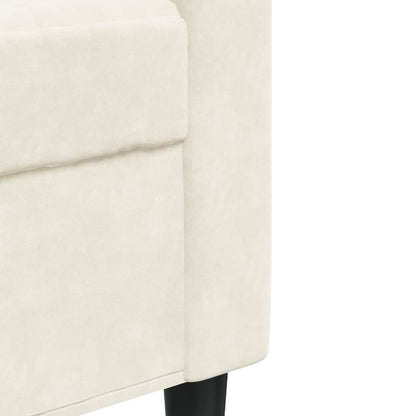 Sofá de 3 lugares 210 cm veludo cor creme
