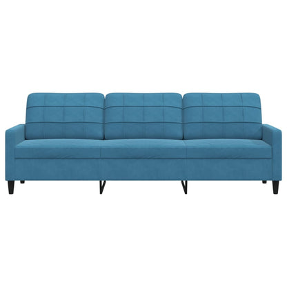 Sofá de 3 lugares 210 cm veludo azul