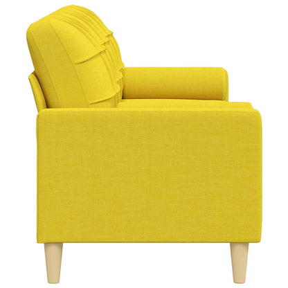 Sofá 3 lug. c/ almofadas decorativas 210cm tecido amarelo-claro