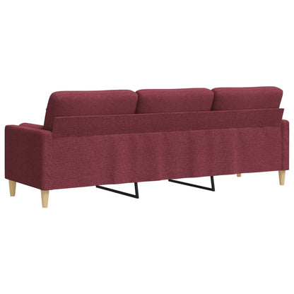 Sofá 3 lug. + almofadas decorativas 210cm tecido vermelho tinto