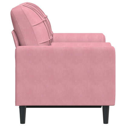 Sofá 2 lug. c/ almofadas decorativas 120 cm veludo rosa