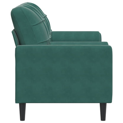 Sofá 2 lug. c/ almofadas decorativas 140cm veludo verde-escuro