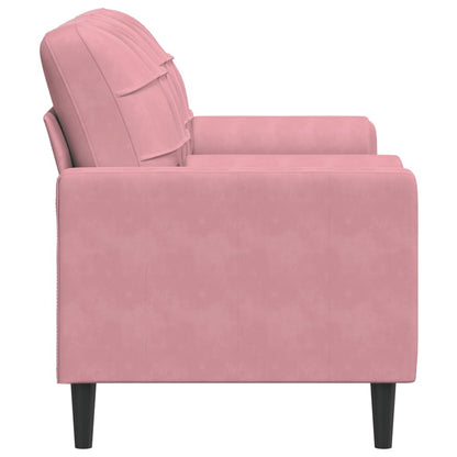 Sofá 2 lugares c/ almofadas decorativas 140 cm veludo rosa