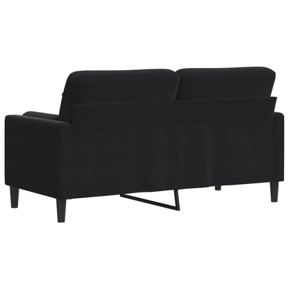 Sofá 2 lugares c/ almofadas decorativas 140 cm veludo preto