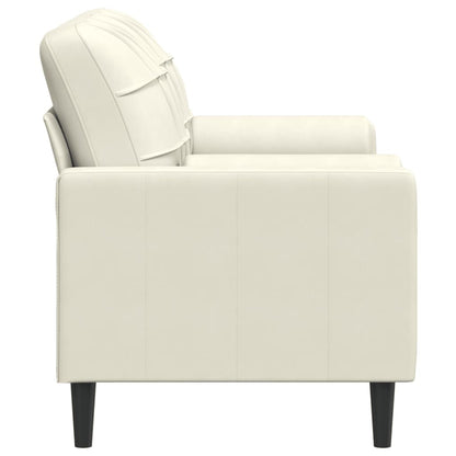 Sofá 2 lugares c/ almofadas decorativas 140 cm veludo creme