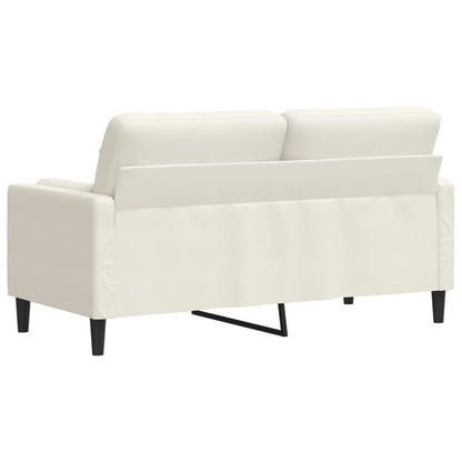 Sofá 2 lugares c/ almofadas decorativas 140 cm veludo creme