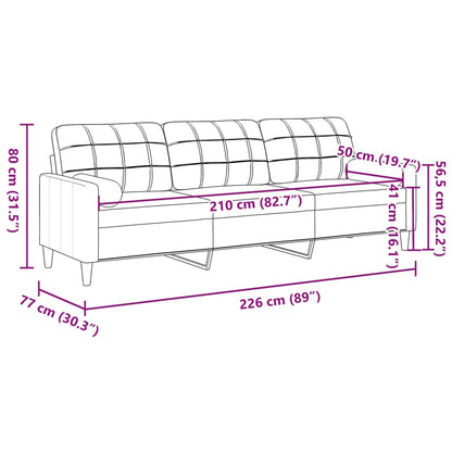 Sofá 3 lug. c/ almofadas decorativas 210 cm veludo cinza-escuro