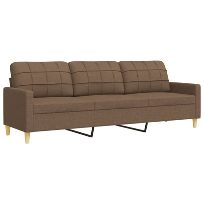 4 pcs conjunto de sofás c/ almofadas/apoio pés tecido castanho