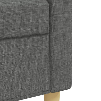 2 pcs conjunto de sofás com almofadões tecido cinzento-escuro