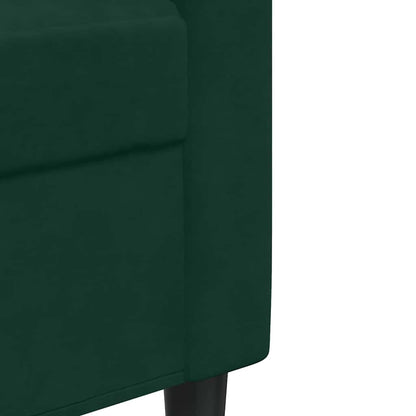 3 pcs conjunto de sofás com almofadões veludo verde-escuro