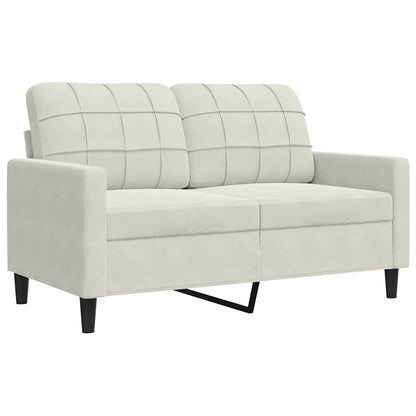 3 pcs conjunto de sofás com almofadões veludo cor creme