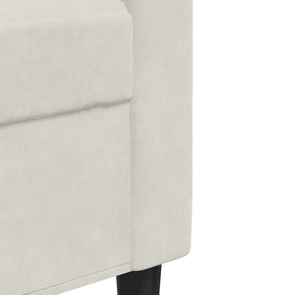 3 pcs conjunto de sofás com almofadões veludo cor creme