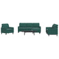 4 pcs conjunto de sofás com almofadões veludo verde-escuro