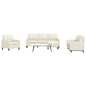 4 pcs conjunto de sofás com almofadões veludo cor creme