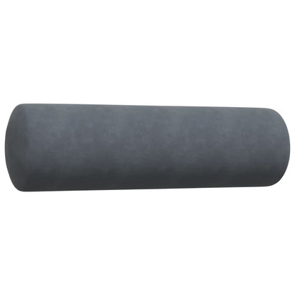 4 pcs conjunto sofás com almofadões e rolos veludo cinza-escuro