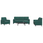 4 pcs conjunto sofás com almofadões e rolos veludo verde-escuro