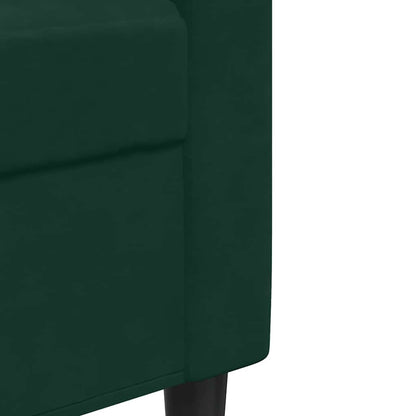 2 pcs conjunto de sofás com almofadões veludo verde-escuro