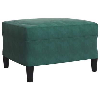 3 pcs conjunto de sofás com almofadões veludo verde-escuro