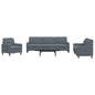 4 pcs conjunto de sofás com almofadões veludo cinzento-escuro