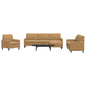 4 pcs conjunto de sofás com almofadões veludo castanho
