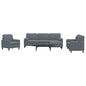 4 pcs conjunto sofás com almofadões e rolos veludo cinza-escuro