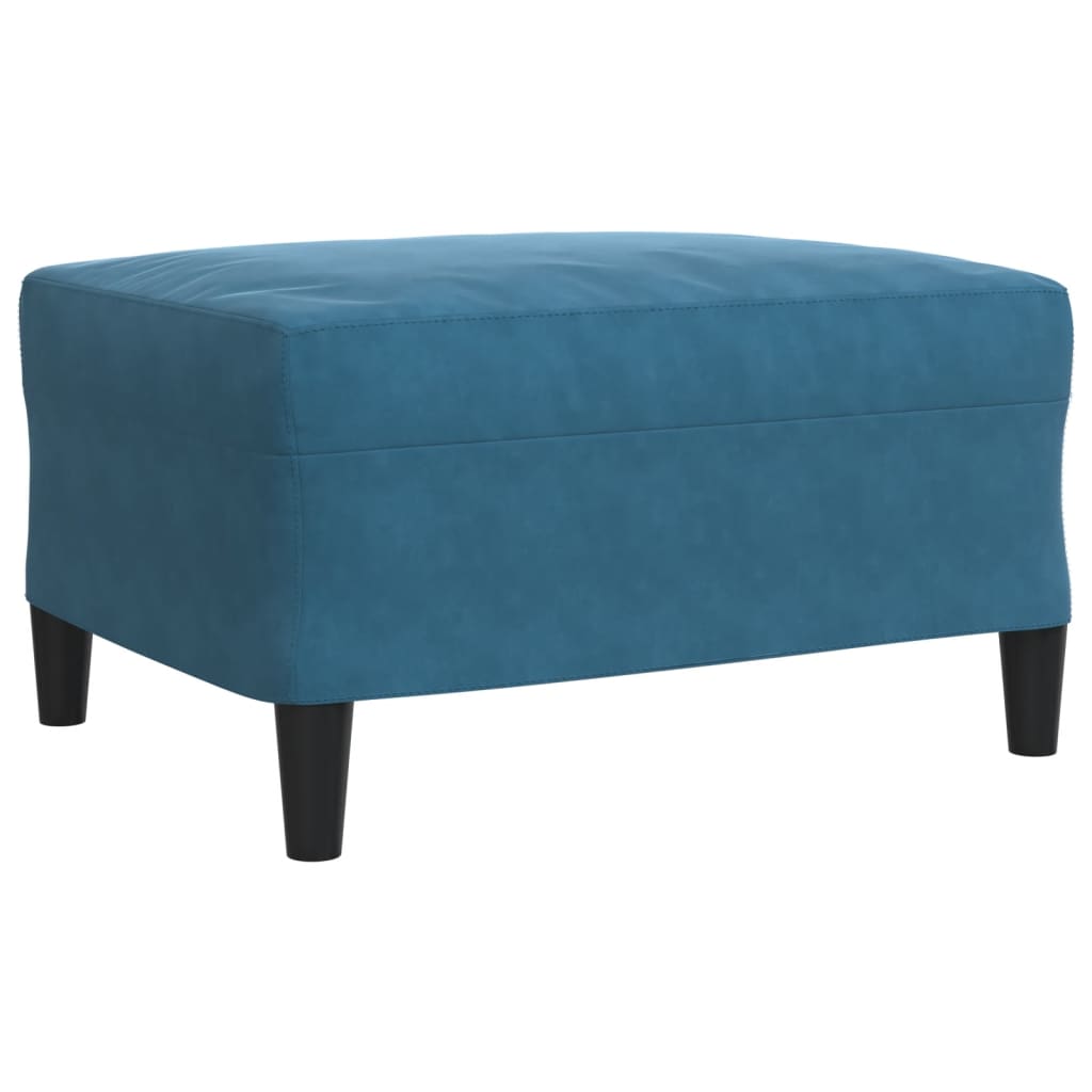 3 pcs conjunto de sofás com almofadões veludo azul
