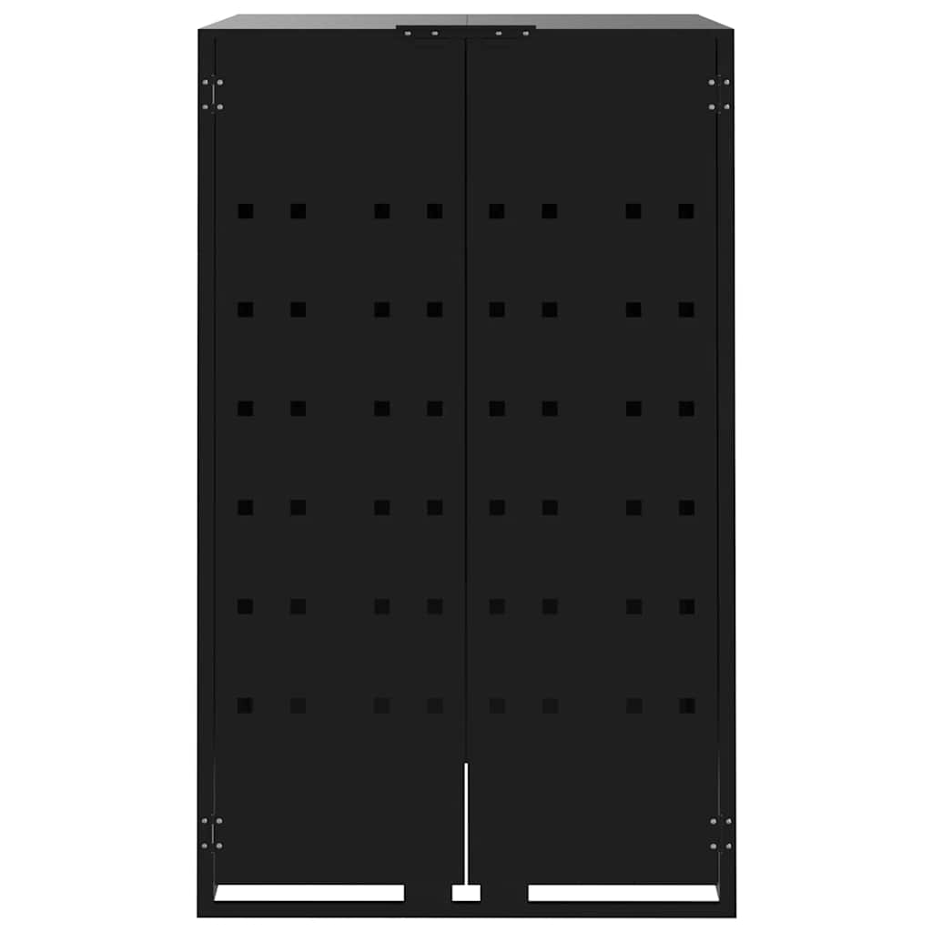 Abrigo para 3 caixotes do lixo 207x79x117 cm aço preto