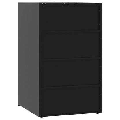 Abrigo para 5 caixotes do lixo 345x79x117 cm aço preto