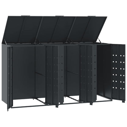 Abrigo para 3 caixotes do lixo 207x79x117 cm aço antracite